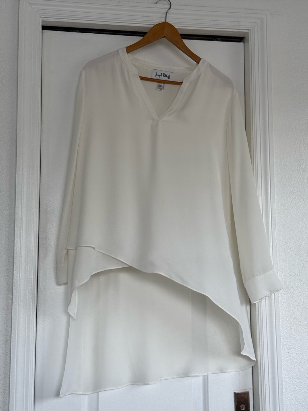 Joseph Ribkoff Off-White Layered V-Neck Tunic